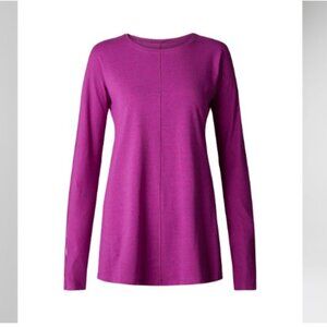 LULULEMON Shirt Trapeze Long Sleeve Heathered Regal Plum Pima Cotton Women's 4